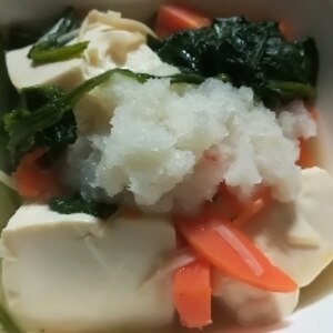 豆腐のほうれん草あんかけ